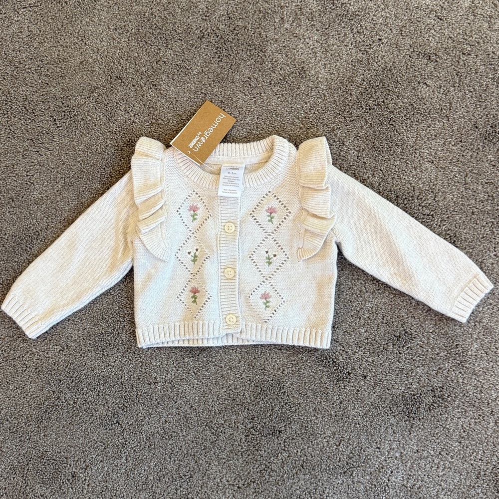 Gymboree Homegrown-Cream Organic Cotton Baby Sweater